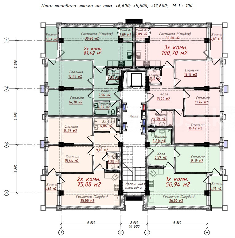 2-комн. кв., 57 м2 - 5